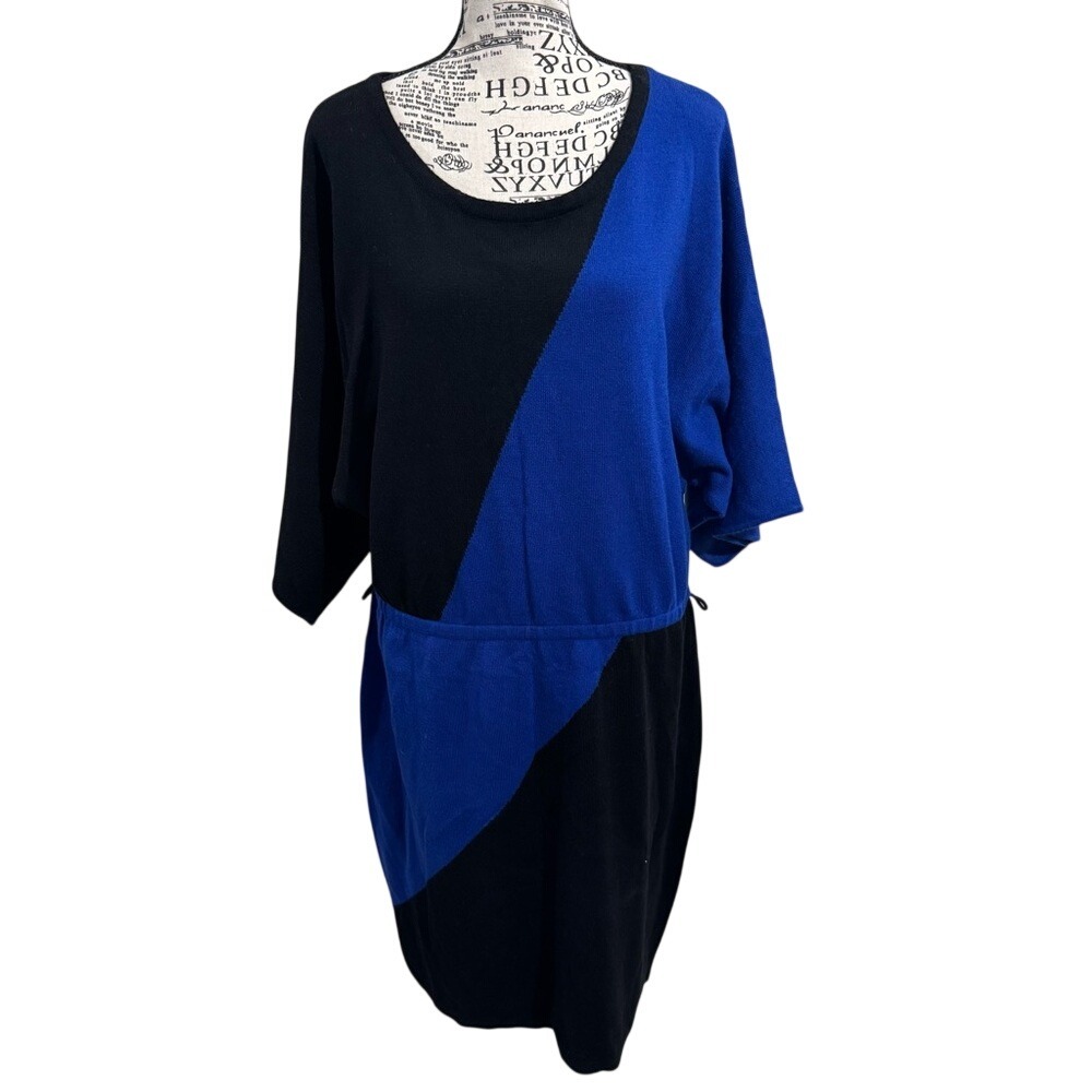 Signature by Sangria Colorblock Long Sleeve Sweater Dress